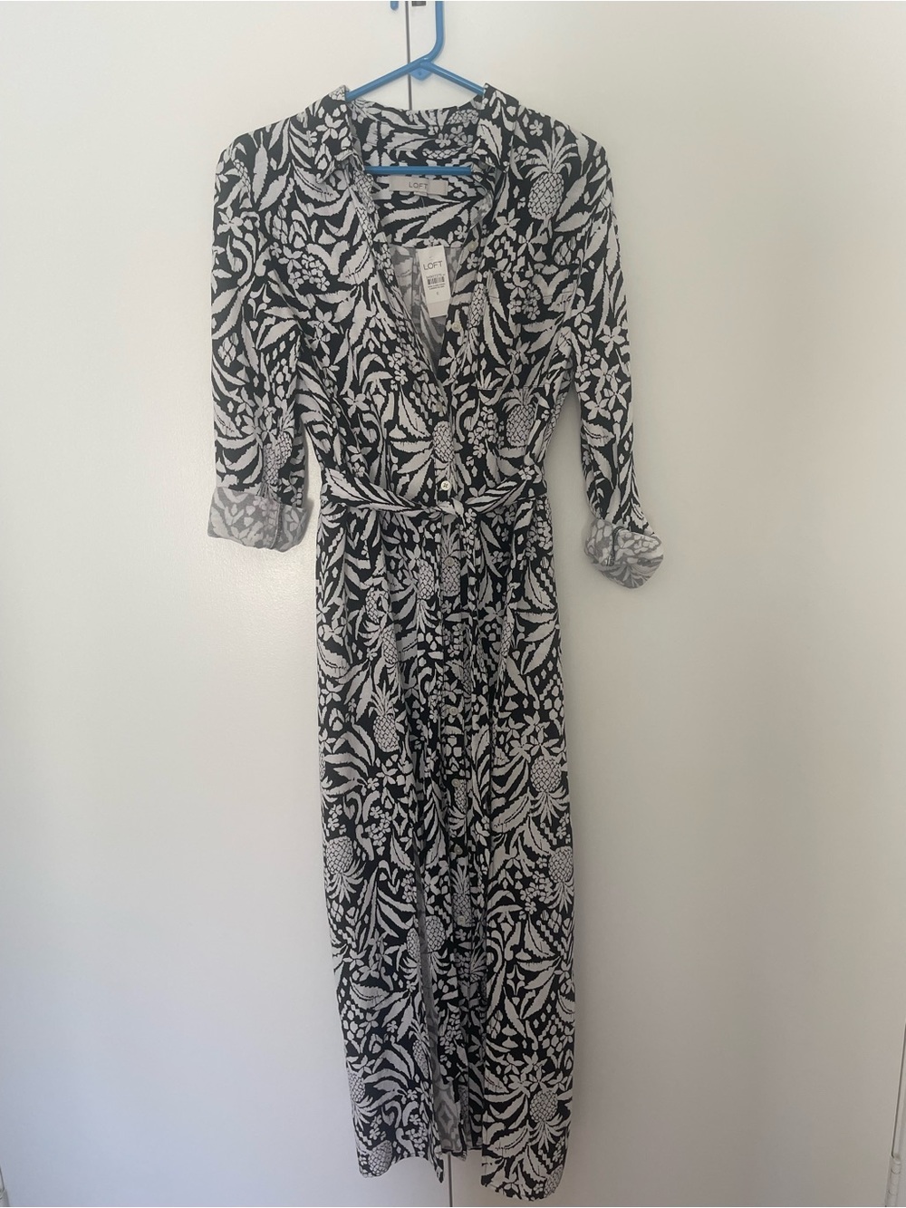 Loft button down midi dress size 6